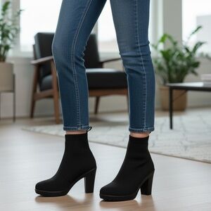 San Miguel Shoes / Charleston Shoe Co Cypress Stretch Knit Ankle Boots Size 8